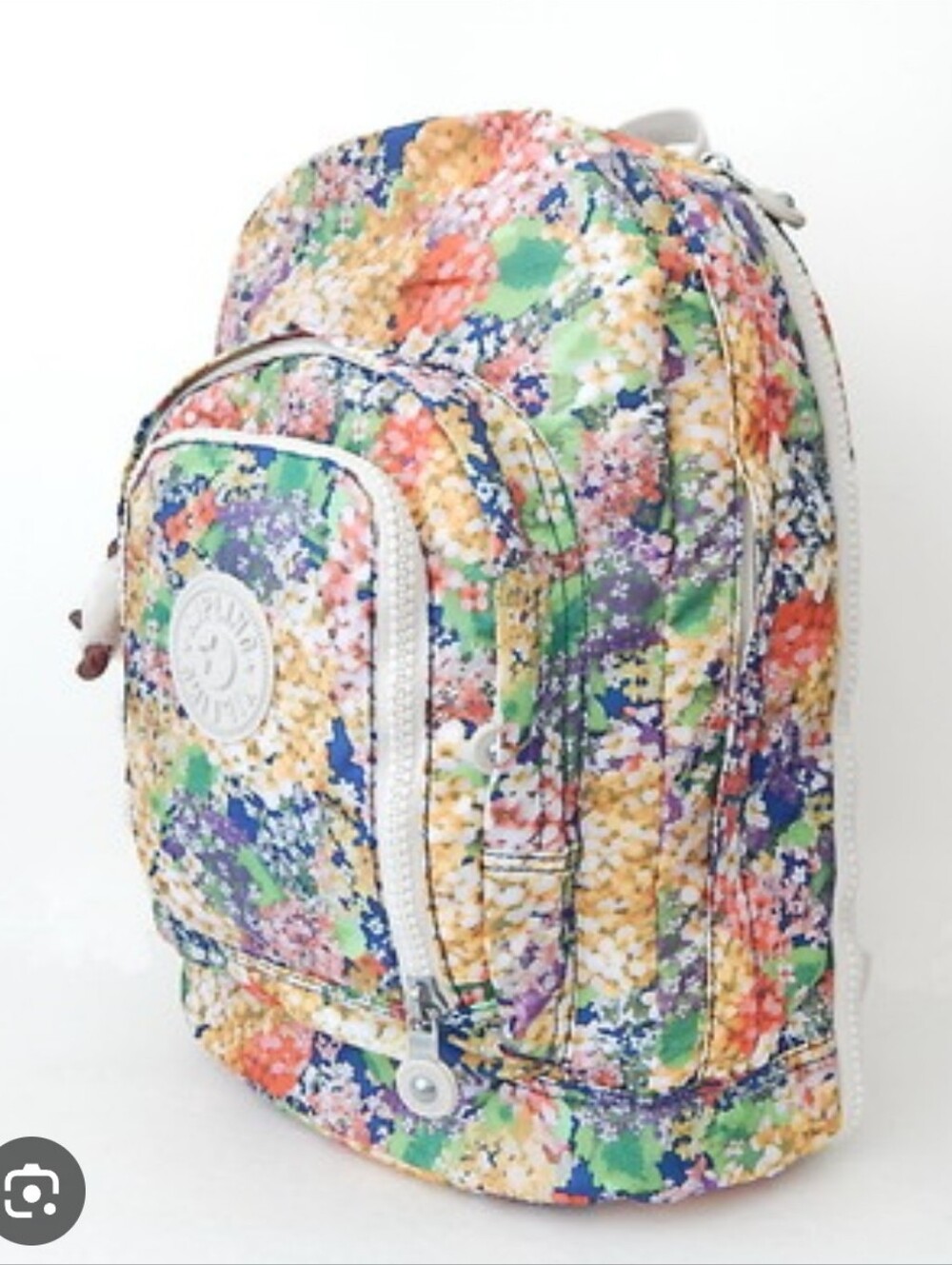 Kipling Multicolor Floral Print Backpack - Pink, Green, Purple, Yellow